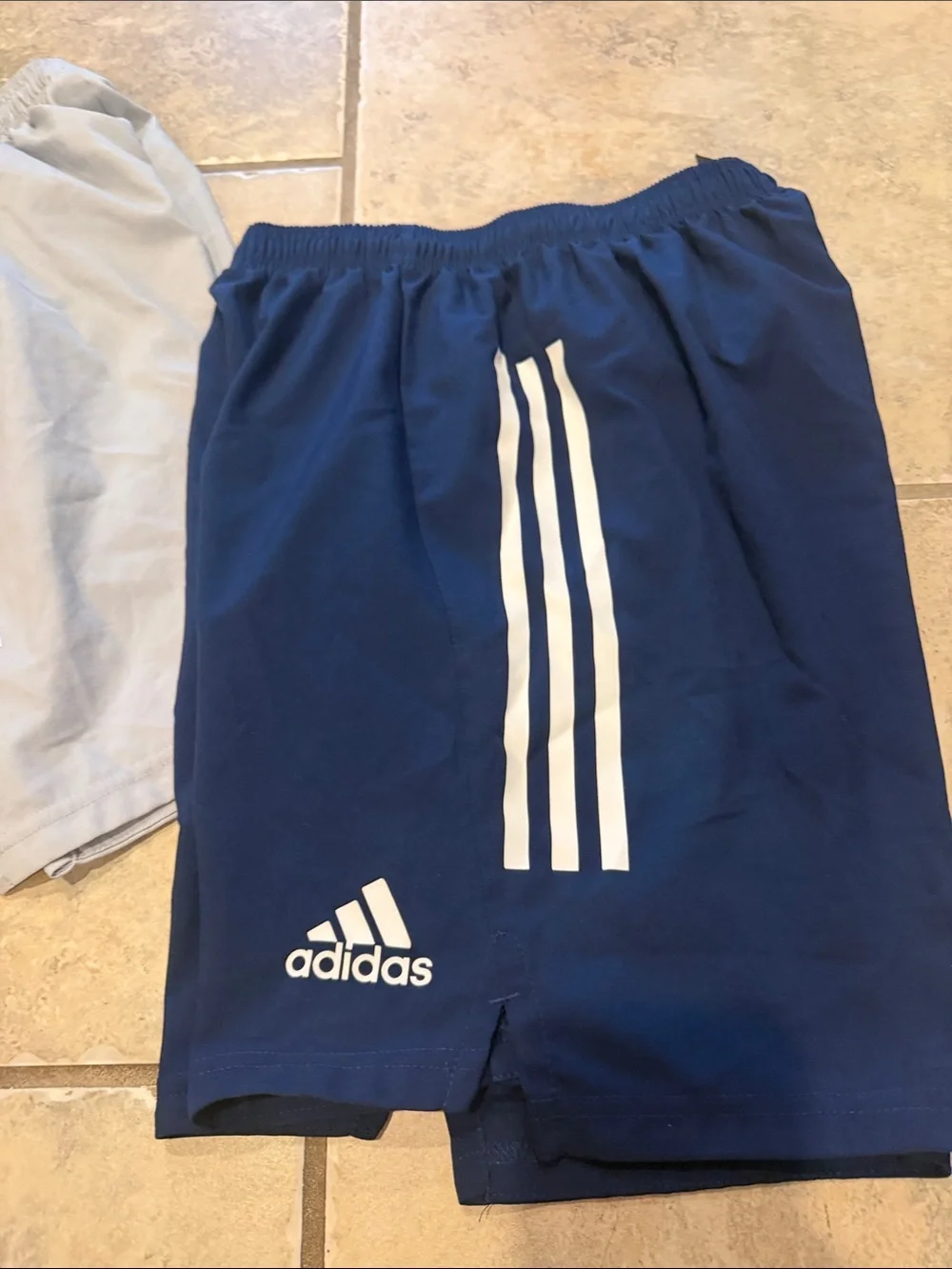 2 pair !! adidas Kids Two-Pack Athletic Shorts — Light Gray & Navy.